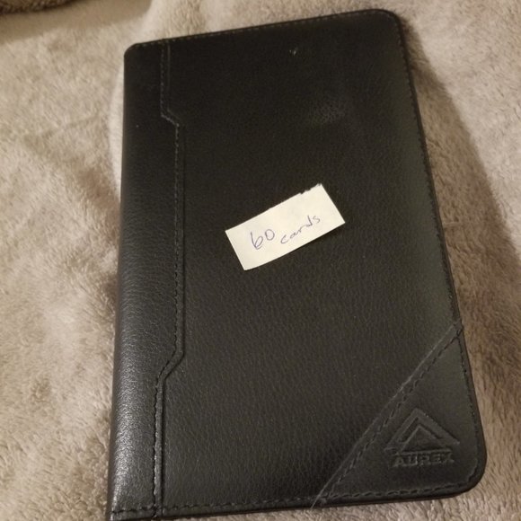 NEW Aurex Black BCH-120L Business card holder Genuine Leather 60 cards - Picture 4 of 4